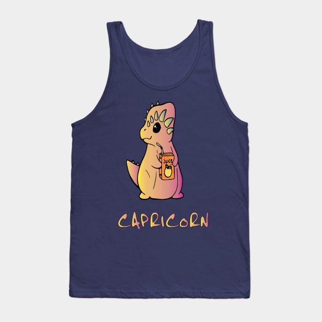 Capricorn dinosaur drinking juice Tank Top by lazykitty